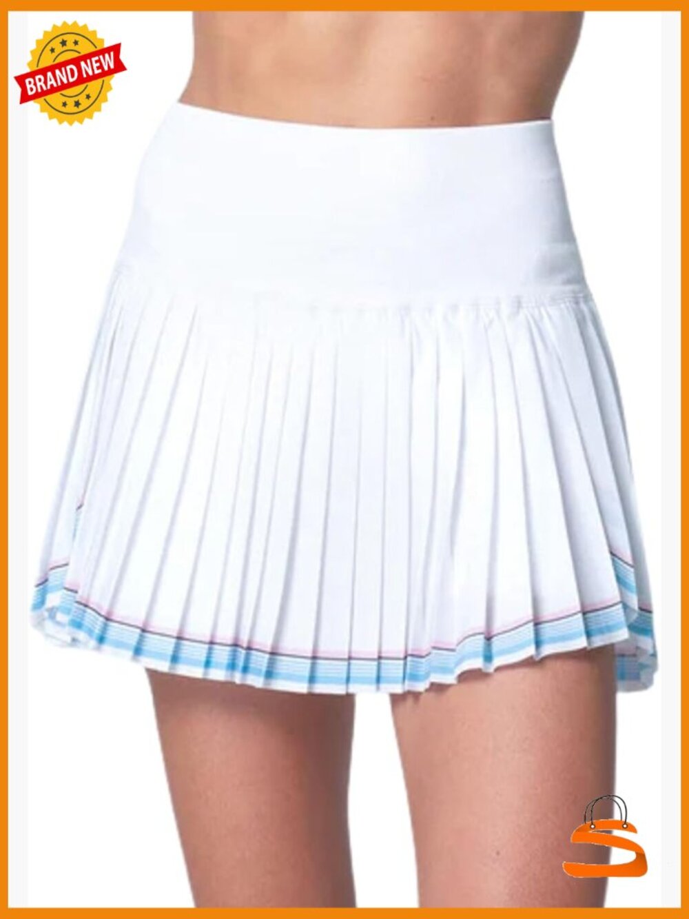 Classic Striped Pleated Skirt with Shortie - Sporty Activewear